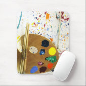 Kunstenschilders schilderplaat en palet verf muismat (Met muis)