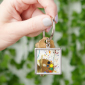 Kunstenschilders schilderplaat en palet verf sleutelhanger (Hand)