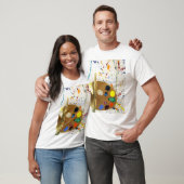 Kunstenschilders schilderplaat en palet verf t-shirt (Unisex)