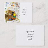 Kunstenschilders schilderplaat en palet verf visitekaartje (Voorkant / Achterkant)