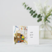 Kunstenschilders schilderplaat en palet verf visitekaartje (Staand voorkant)