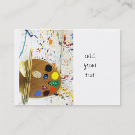 Kunstenschilders schilderplaat en palet verf visitekaartje