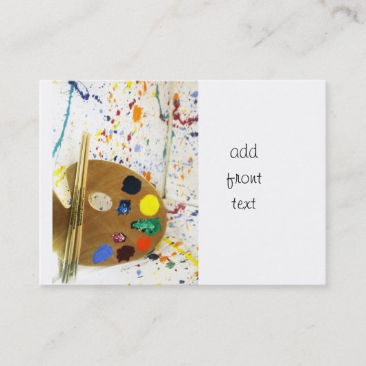 Kunstenschilders schilderplaat en palet verf visitekaartje (Voorkant)