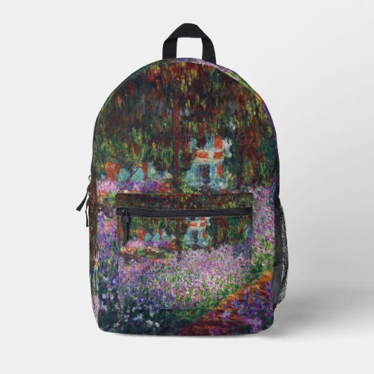 Kunstentuin in Giverny door Claude Monet Bedrukte Rugzak (Voorkant)