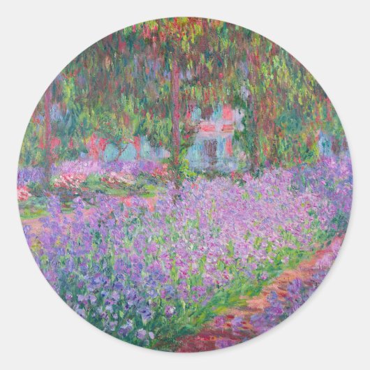 Kunstentuin in Giverny door Claude Monet Ronde Sticker (Voorkant)