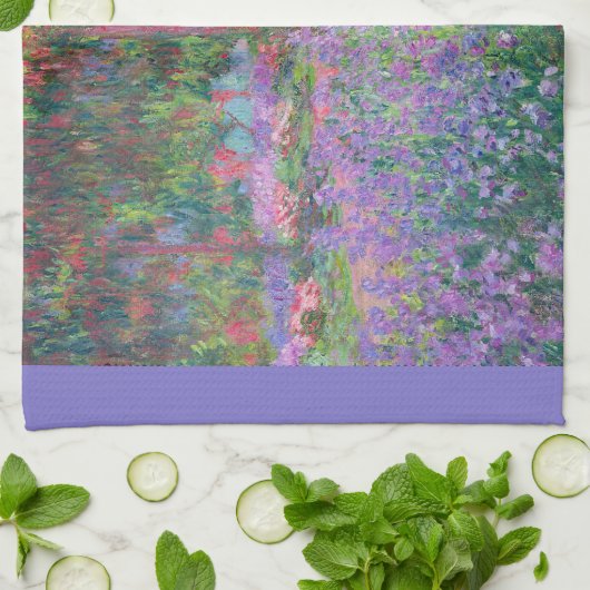 Kunstentuin in Giverny door Claude Monet Theedoek (Gevouwen)