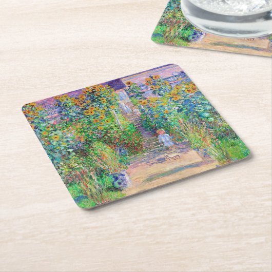 Kunstentuin, monet kartonnen onderzetters (Schuin)