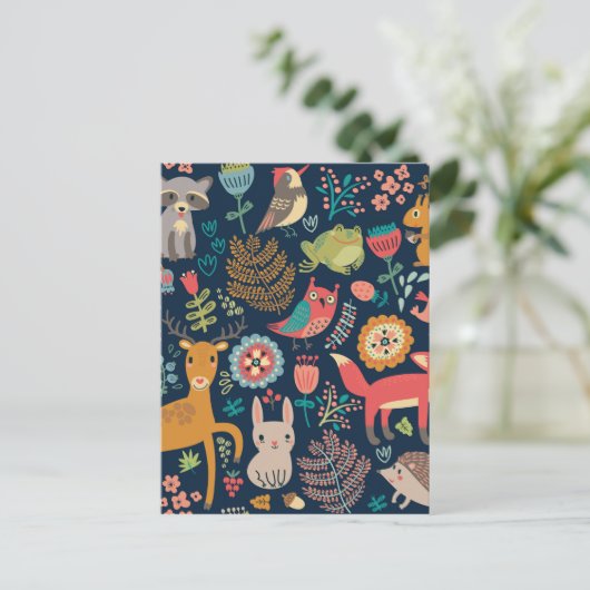 Kunstenvrienden met een groots en groots briefkaart (Staand voorkant)