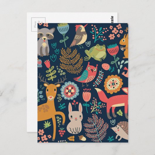 Kunstenvrienden met een groots en groots briefkaart (Voorkant / Achterkant)