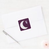 Kunstfee: Paint the Moon (paarse) Vierkante Sticker (Envelop)