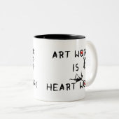 Kunstfeeën: Kunstwerk is kunstwerk Tweekleurige Koffiemok (Voorkant rechts)