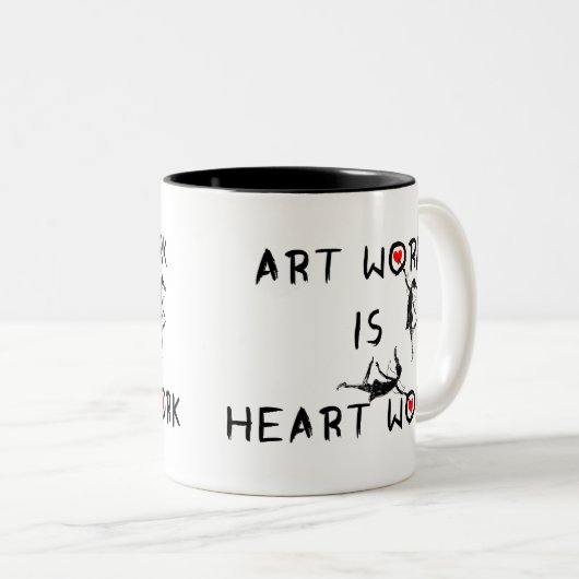 Kunstfeeën: Kunstwerk is kunstwerk Tweekleurige Koffiemok (Voorkant rechts)