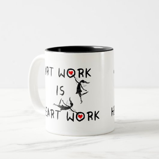 Kunstfeeën: Kunstwerk is kunstwerk Tweekleurige Koffiemok (Voorkant links)