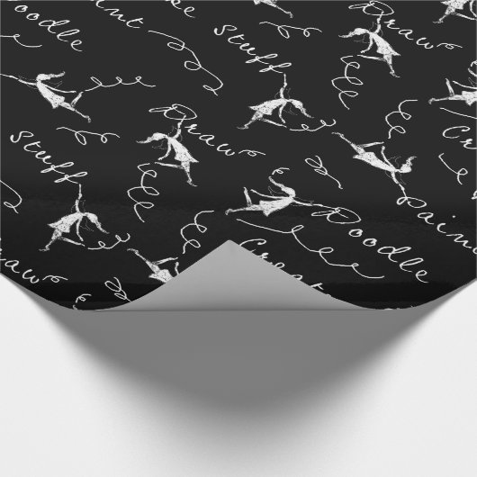 Kunstfeeën op het werk cadeaupapier (Hoek)