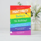 Kunstfeest in kleurrijke verf kaart (Staand voorkant)