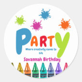 Kunstfeest kinderen Papieren beker Ronde Sticker (Voorkant)