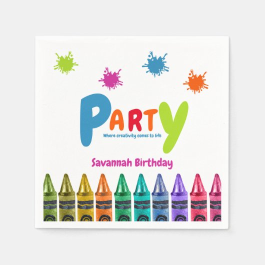 Kunstfeest kinderen Papieren beker Servet (Voorkant)