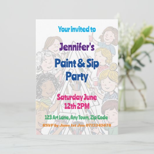 Kunstfeest Verf en Sip Tieners viering Kaart (Staand voorkant)