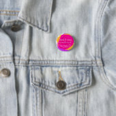 Kunstfeest verfspatten bedankknop met naam ronde button 3,2 cm (In situ)
