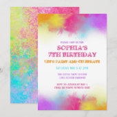 Kunstfeest verfspatten regenboog uitnodiging voor (Voorkant / Achterkant)