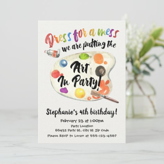 Kunstfeest, verjaardag kaart (Staand voorkant)