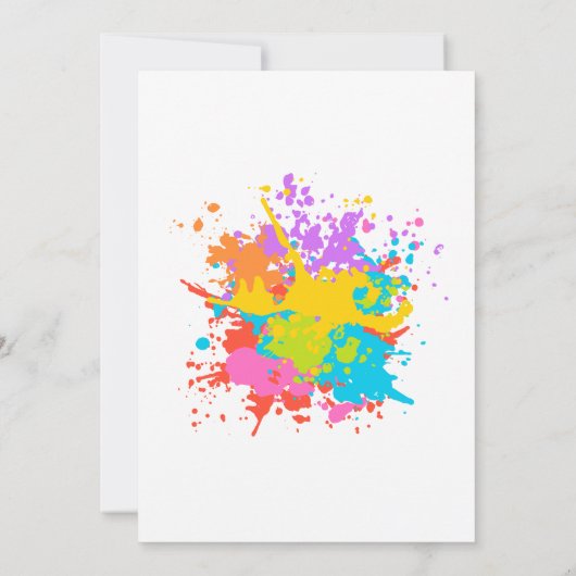 Kunstfeest Verjaardag Kleurrijke Regenboog Verf Kaart (Achterkant)