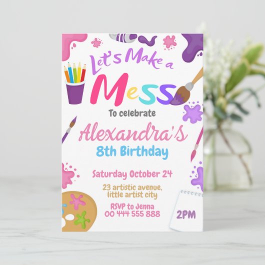 Kunstfeest Verjaardagsfeest - Ambacht Verjaardag Kaart (Staand voorkant)