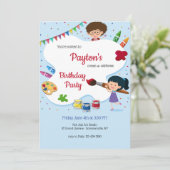 Kunstfeest verjaardagsfeest kaart (Staand voorkant)