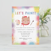 Kunstfeesten kinderen van Birthday Kitty Cat Kaart (Staand voorkant)