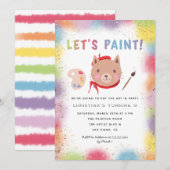 Kunstfeesten kinderen van Birthday Kitty Cat Kaart (Voorkant / Achterkant)