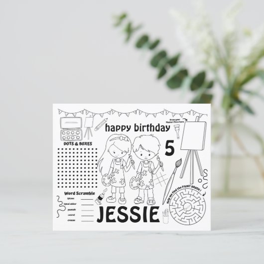 Kunstfeestjes, kunstactiviteiten en kleurstoffen (Staand voorkant)