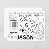 Kunstfeestjes, pagina voor het kleuren van kunstac (Voorkant / Achterkant)