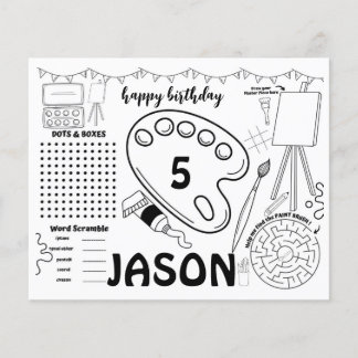 Kunstfeestjes, pagina voor het kleuren van kunstac