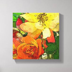 kunstflorale achtergrond 2 canvas afdruk