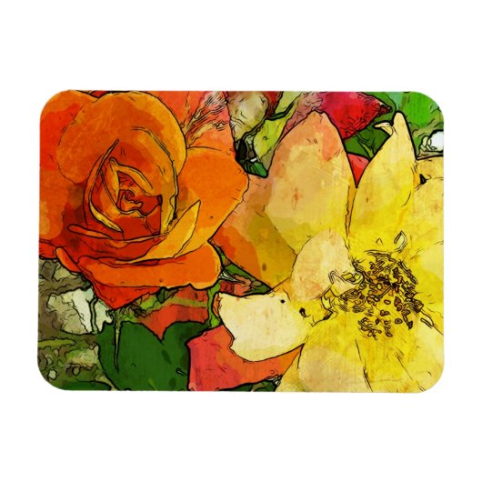 kunstflorale  achtergrond 2 magneet (Horizontaal)