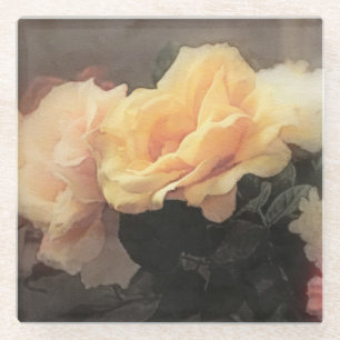 kunstflorale achtergrond in pastelkleuren glazen onderzetter