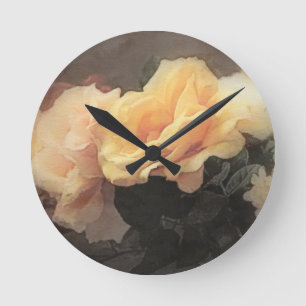 kunstflorale achtergrond in pastelkleuren ronde klok