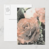 kunstflorale achtergrond met lichtroze briefkaart (Voorkant / Achterkant)