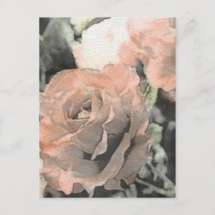 kunstflorale achtergrond met lichtroze briefkaart