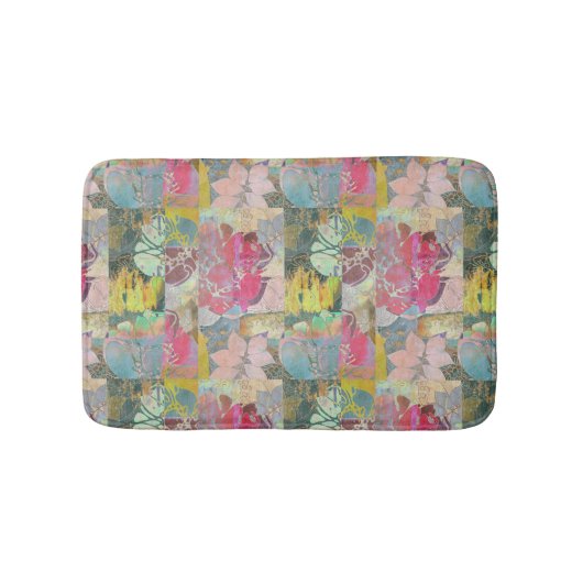Kunstflorale grunge patroon badmat (Voorkant)