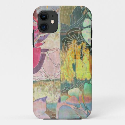 Kunstflorale grunge patroon Case-Mate iPhone case (Achterkant)