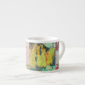 Kunstflorale grunge patroon espresso kop (Voorkant rechts)