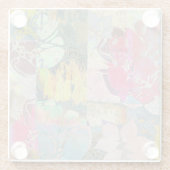 Kunstflorale grunge patroon glazen onderzetter (Achterkant)