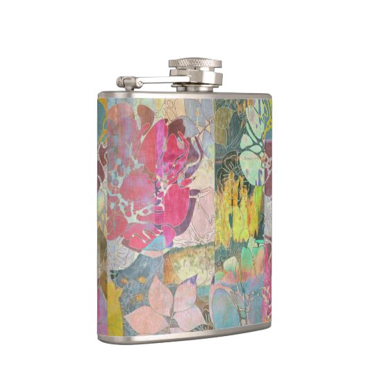 Kunstflorale grunge patroon heupfles (Rechts)