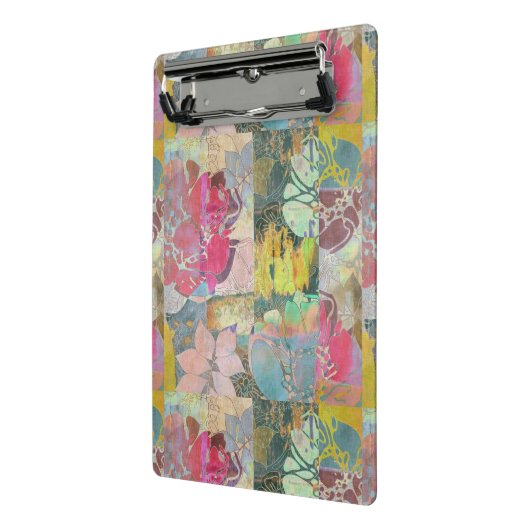 Kunstflorale grunge patroon mini klembord (Angled2)