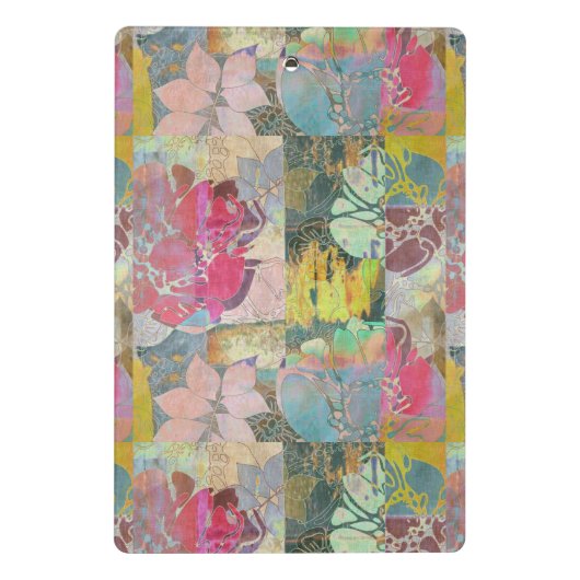 Kunstflorale grunge patroon mini klembord (Achterkant)