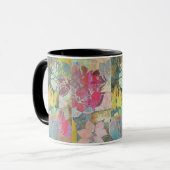 Kunstflorale grunge patroon mok (Voorkant links)