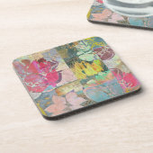 Kunstflorale grunge patroon onderzetter (Linkerzijde)