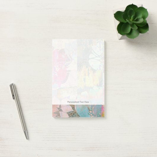 Kunstflorale grunge patroon post-it® notes (Kantoor)