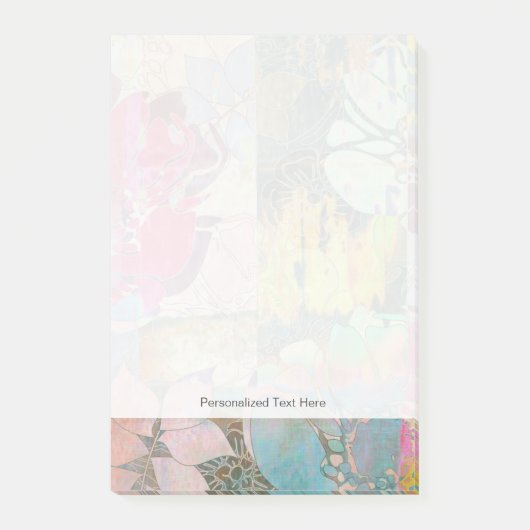 Kunstflorale grunge patroon post-it® notes (Voorkant)